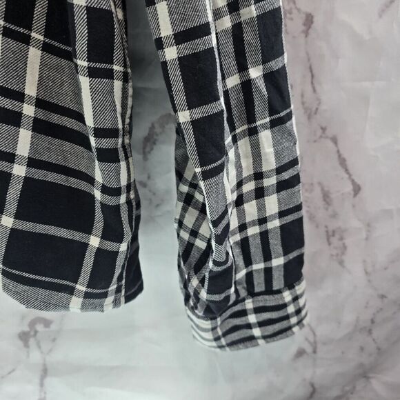 Filson Shirt Mens Large Black White Plaid Button Up Long Flannel Lightweight - Picture 4 of 12